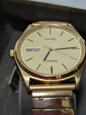 Excellent ++】SEIKO Chronos 5H23-7D40 Gold Quartz Men's watch
