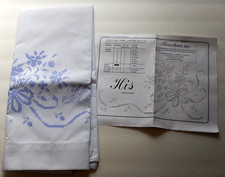 Herrschners Stamped Pillowcases 64311 "Bridal Bouquet" His  Hers  1994