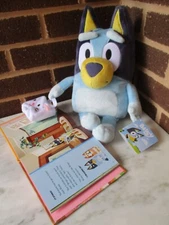 Kohl's Care Bluey Dog 14" Holds Plush Bunny Basket/ Hardback Book "Bluey Easter"