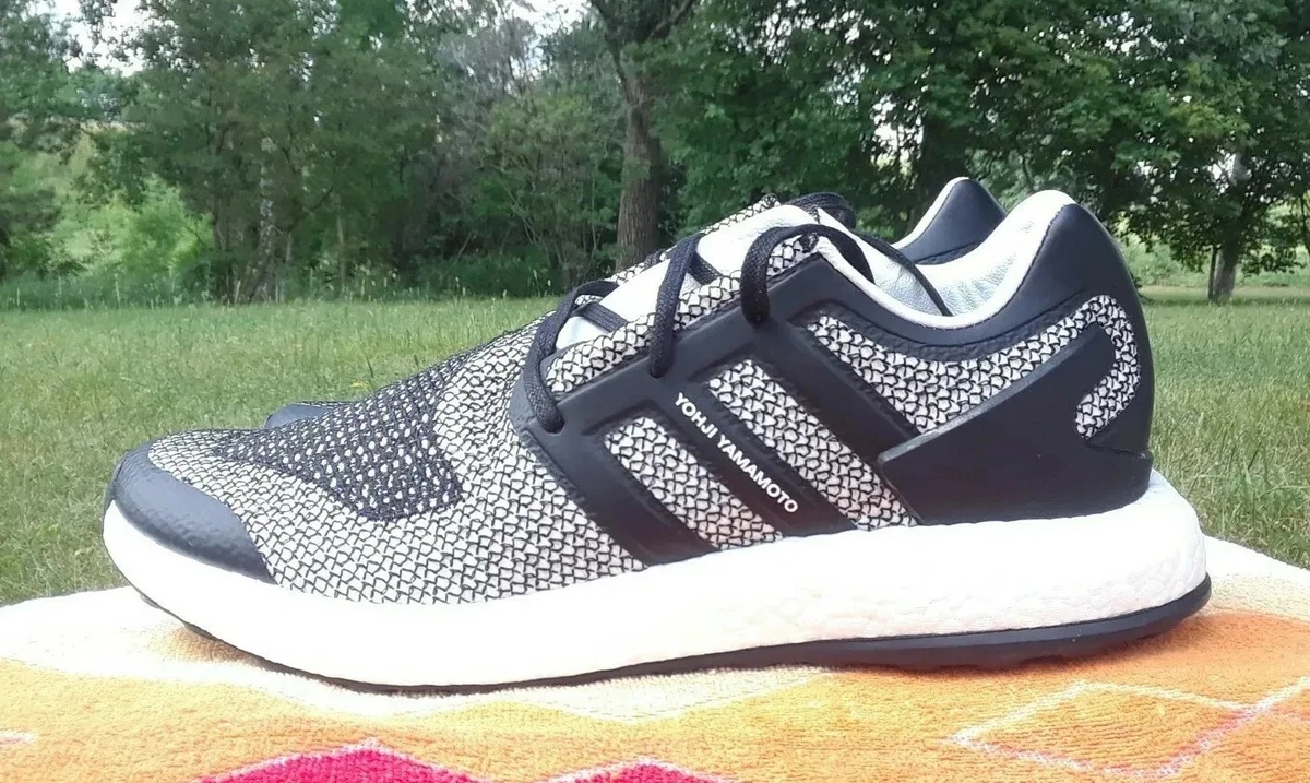 Adidas Y-3 PureBoost preowned men's 12 White Core Black Oreo CP9888 lifestyle