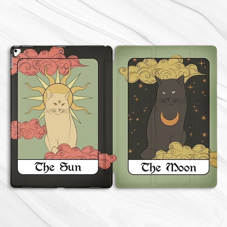 Sun Moon Tarot Card Cats Case For iPad 10.2 Air 3 4 5 Pro 9.7 10.5 11 12.9 Mini - Image 4 of 4