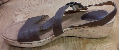 BOC Sandals Size 11 M Brown Faux Leather Strap Heel Faux Cork Open Toe - Picture 12 of 23
