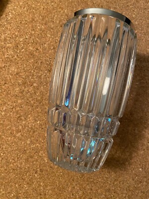 Fa. Emil Hermann Waldstetten Bleikristallglas-Vase mit 800 Silbermontierung