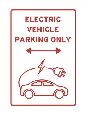 Elektroauto Parkplatz nur Auto Grafik Schild Fahrzeug Ladestation reserviert Warnung