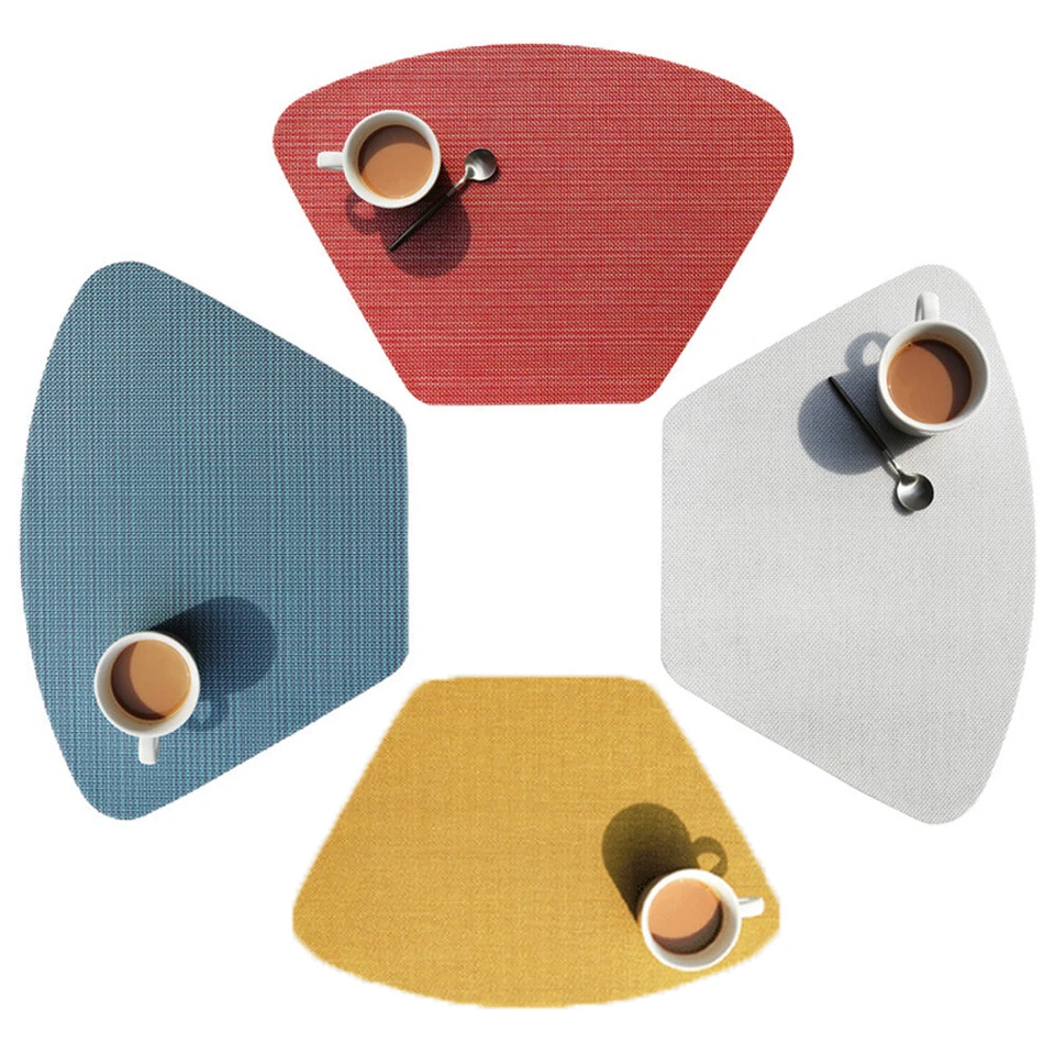 Fan-shaped Placemat Heat Insulation Pads Non-Slip Tableware Mat Coaster Pad - Image 2 of 4