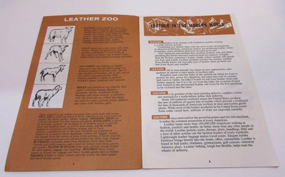 Folleto vintage de Leather Industries America de los años 50 historia del cuero en nuestras vidas Foto 3 de 4