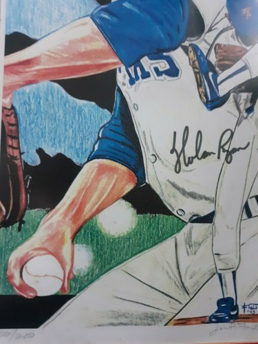 Nolan Ryan Rare 1993 Jim Foutch #d /200 Litho Matted/Framed w/Facsimile Auto - Picture 8 of 9