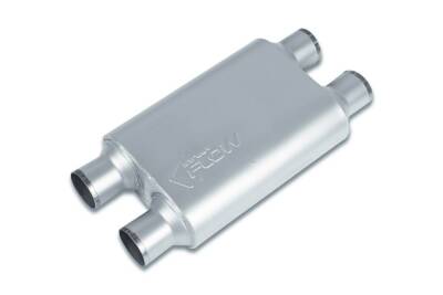 Street Flow SF425404 2 Chamber 4''x9.5'' Oval Muffler 2.5'' Dual In / 2.5'' Dual Out
