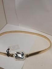 Nali Milu Gold Elastic Belt With White Buckle