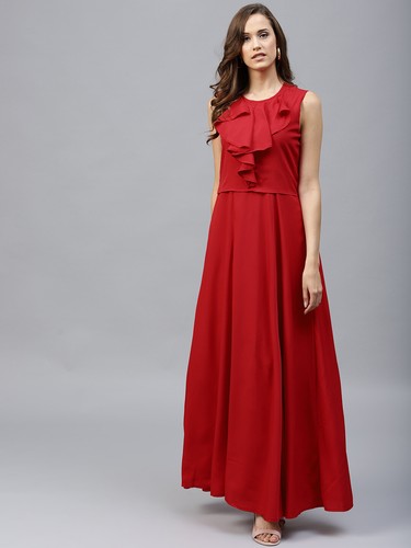 Maxi Dress Sleeveless Round Neck 
