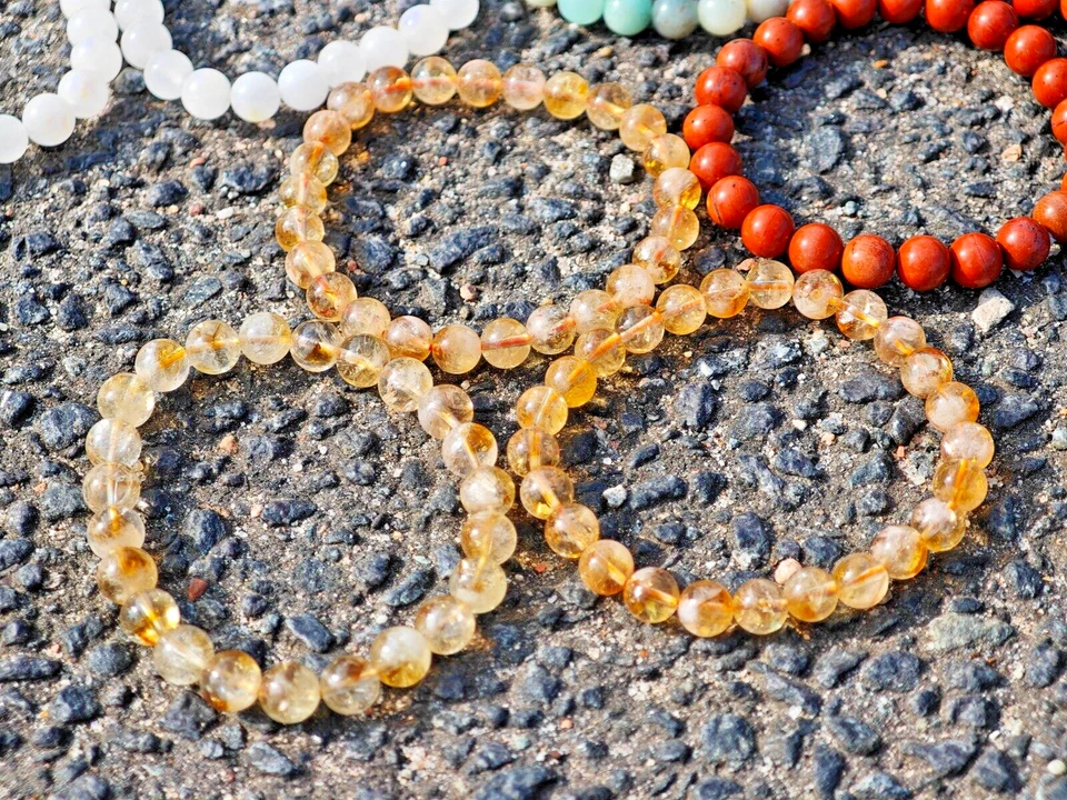 Handgefertigtes Citrin - Armband - Natürliche Edelsteinperlen 8mm Energieschmuck - Bild 2 von 4