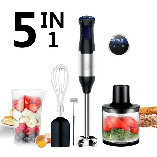 1000W 5 Speed 5 In 1 Immersion Electric Hand Blender Stick Chopper Mixer Juicer
