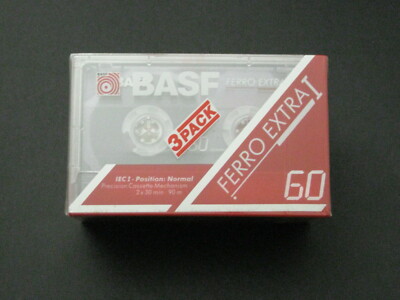 3er Pack BASF FERRO EXTRA I C 60 Audio Tape NOS - Musik Leerkassette OVP