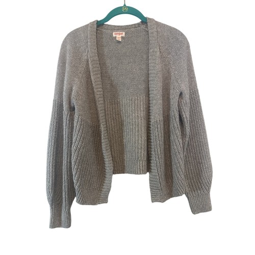 Cat & Jack Gray Gold Sparkle Knit Sweater Cardigan Girls Size Large L 10/12 - Picture 1 of 6