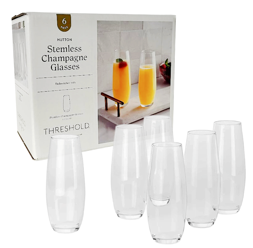 8 pk Geneva Crystal Stemless 15.7oz Wine Glasses White - Threshold