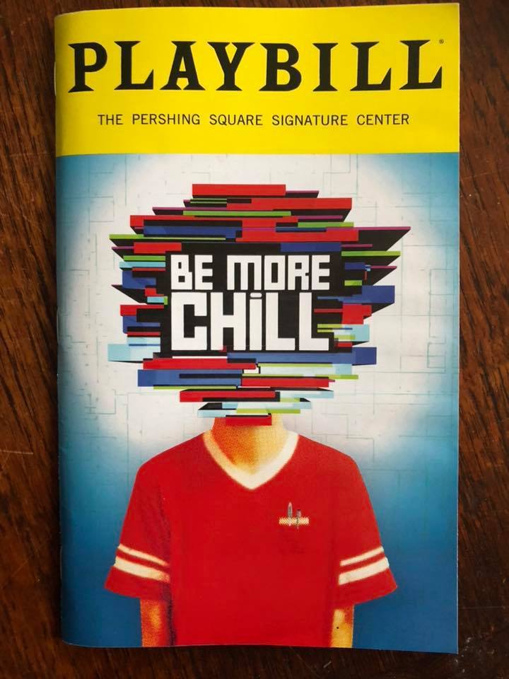Be More Chill Playbill NYC off Broadway musical plus Broadway