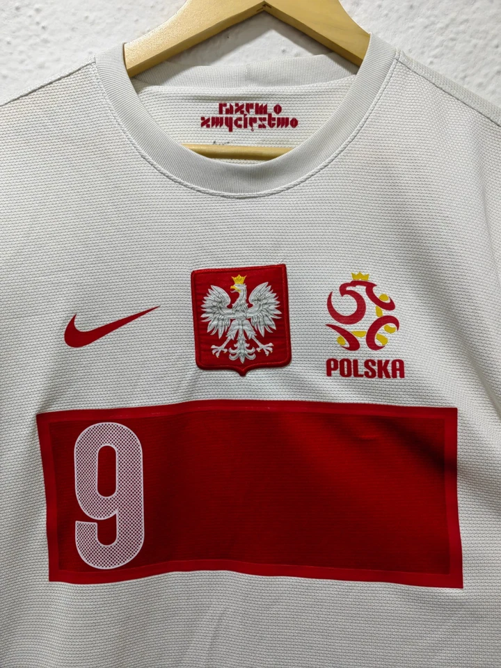 Lewandowski #9 Polska Football Shirt Nike XL Jersey Poland Trikot Soccer - Image 3 of 4