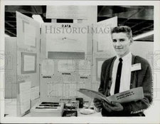 Press Photo Eddie Myers and his Biology experiment at the Science Fair
