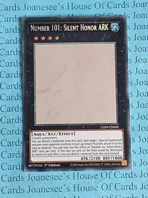 LED9-EN000 Number 101: Silent Honor ARK Ghost Rare Yu-Gi-Oh Card 1st Edit New  c