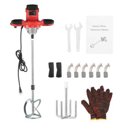 110V 2100W Handheld Electric Plaster Paddle Mixer Mortar Paint Cement Stirrer