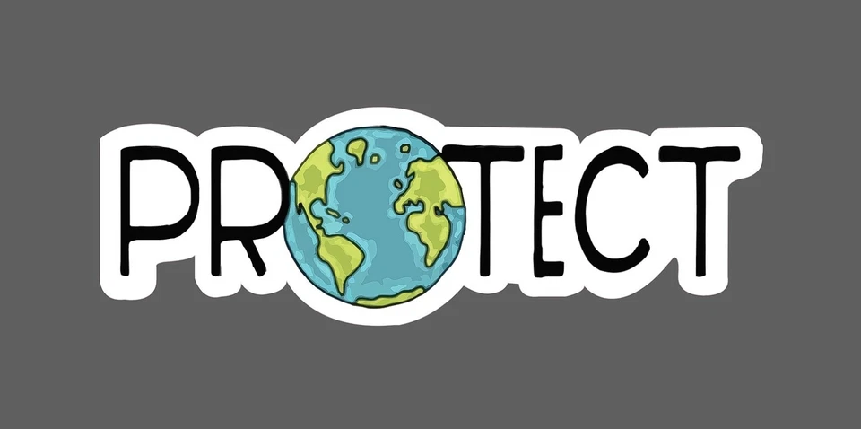 STICKER DYNASTY Protect Earth Sticker Duty Waterproof Life Quote Planet Gift NEW