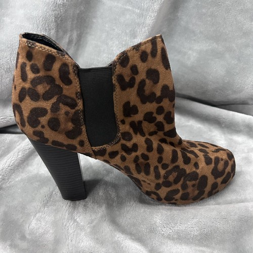 Madden Girl Leopard Print Animal Heeled Boots fall trend cheetah size 9.5 - Picture 12 of 15