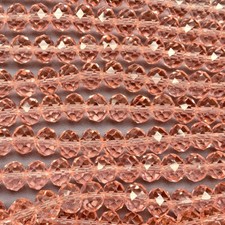 Rosaline Pink Peach 10x8mm Rondelle Chinese Crystal Glass Beads Q48 Per Pkg