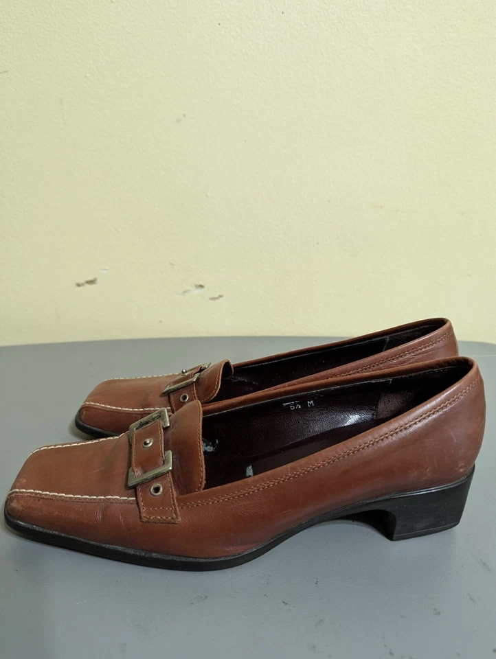 Zapatos Mocasines de Tacón Marrón SESTO MEUCCI Mujer Talla 5.5, Hechos en Italia. Foto 3 de 4