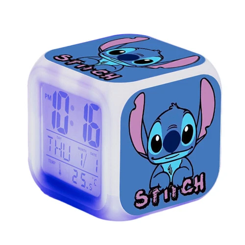 Kids Lilo & Stitch LED Digital Alarm Clock Colors Changing Clock Night Light - Picture 4 of 13