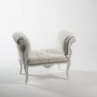 Banc Panchetta En Bois Laqué Blanc Style Louis XVI En Cuir Écologique Blanc