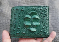 Green Genuine Crocodile Hornback Leather Skin MEN'S BIFOLD Wallet #P23