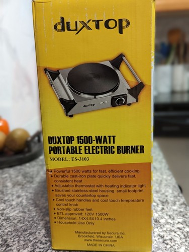 duxtop portable electric cast iron cooktop
