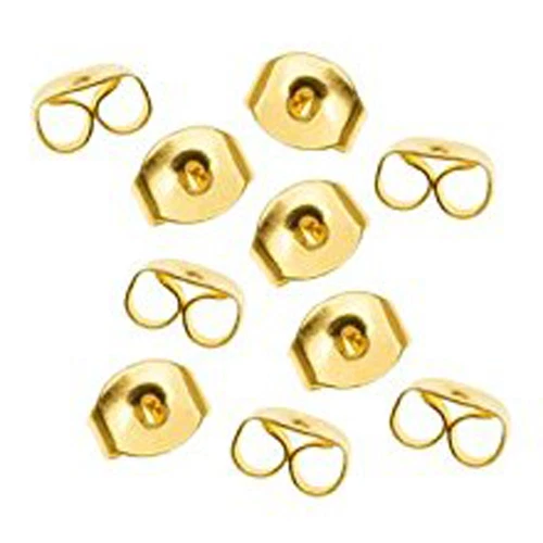 Earrings gold silver metal plug stud stoppers findings post back backs backing - Picture 4 of 5