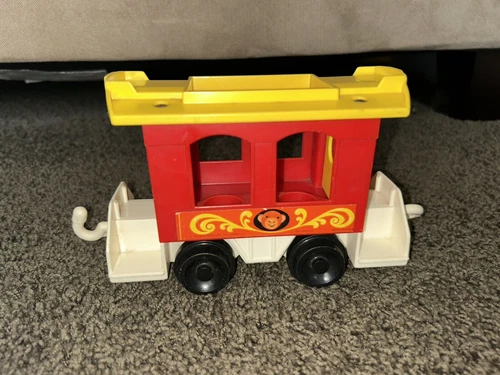 Vtg Fisher Price Little People Circus Train Car Replacement Red Caboose Toy #991