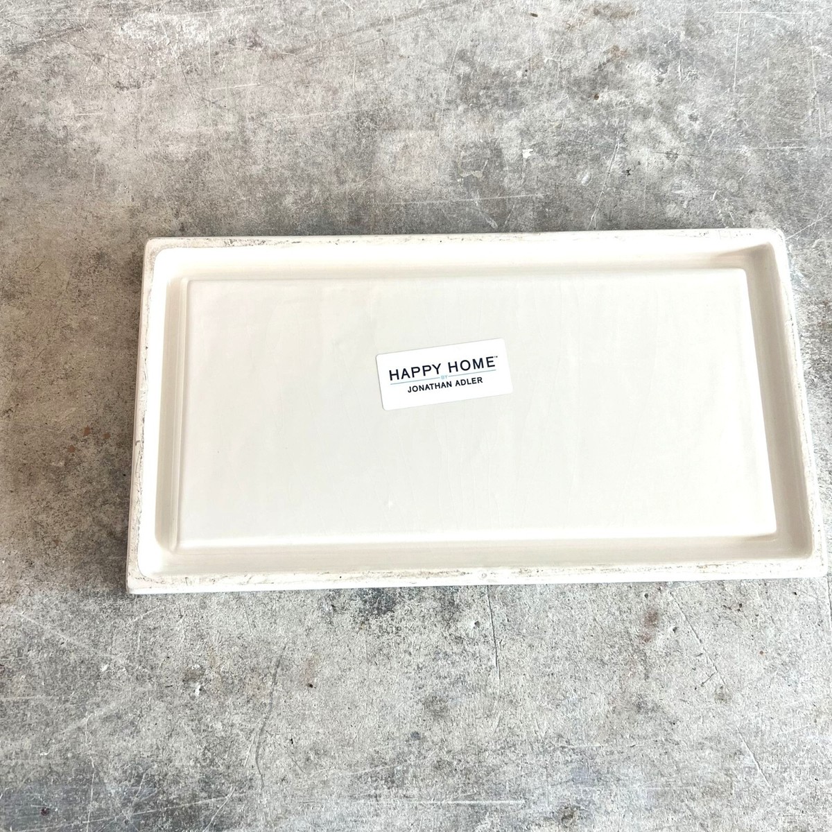 Jonathan Adler White Ceramic Greek Key Rectangular Jonathan Adler White Ceramic Greek Key Rectangular
