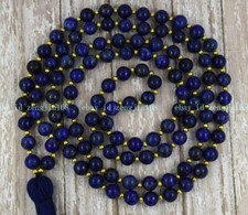 108 Mala Beads Prayer Lapis Lazuli Necklace Multi Strands Healing Yoga Bracelet