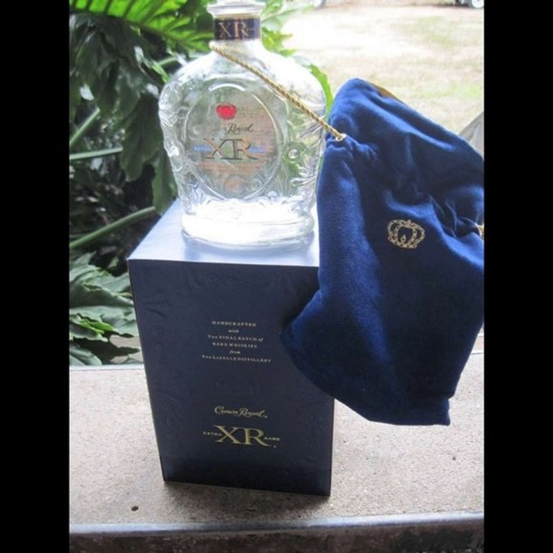 Empty Clear Heavy Glass Crown Royal XR Liquor Bottle Set Trick Friend Decoration