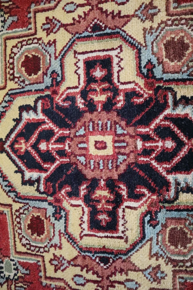 5'11" x 5'11" ft. Serapi Hand Knotted Oriental Wool Caucasian Kazak Round Rug - Image 4 of 4