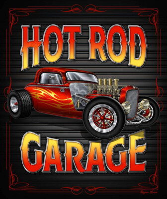 HOT ROD GARAGE Man Cave Collection Luxury Full / Queen Medium Weight Bed Blanket