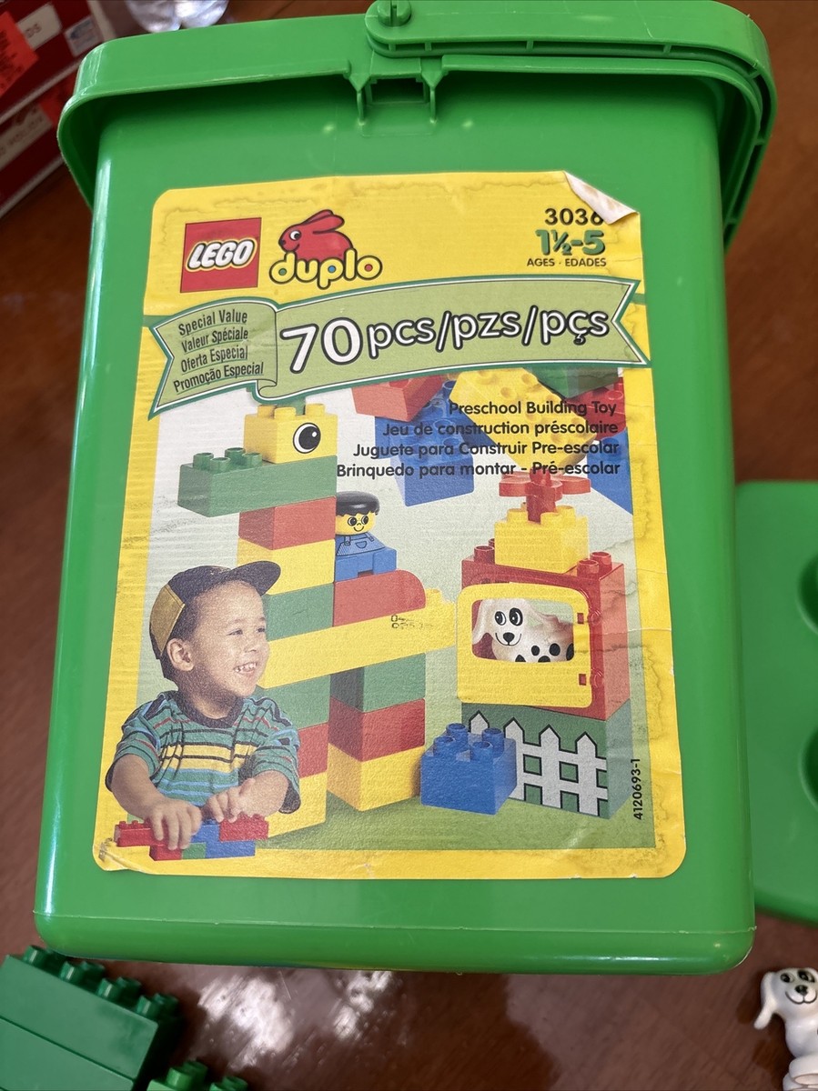 1999 DUPLO LEGO LARGE BUCKET 70 PIECE BASIC BUILDING SET 3036 | eBay