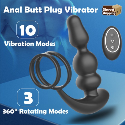 Vibrator Remote Control Rotating Anal Dildo Butt Plug Prostate Massager Sex Toy