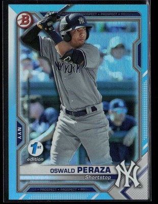 Oswald Peraza 2021 Bowman 1st Edition Sky Blue #BFE-50