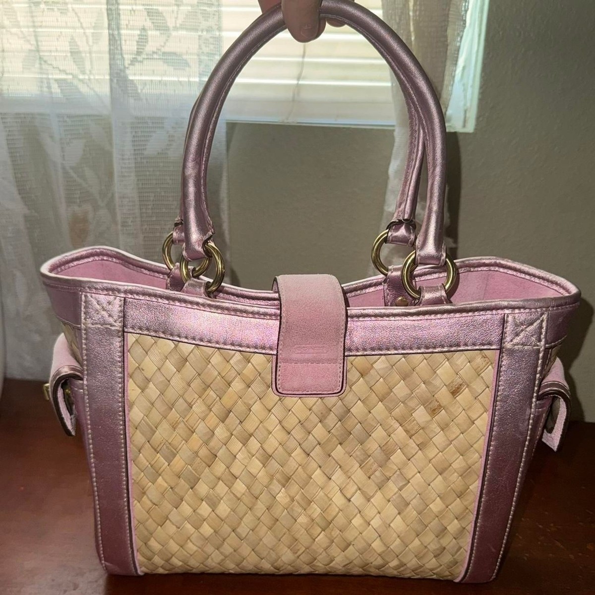 Coach Women's Pink Straw Collection Soho Flap Tote Bag | eBay