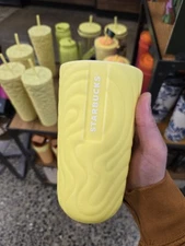 2025 Starbucks Geometric Yellow Ceramic Tumbler 12oz