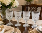 Vintage Anchor Hocking Wexford Water Goblets Wine Glasses 6-5/8" Set of 4
