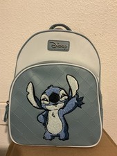 Disney Primark Stitch Mini Backpack Quilted Faux Leather Blue Cute NWT