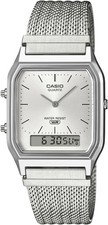 Casio Vintage AQ-230EM-7A  Mesh Dual Time  Analog  Digital 30mm New Men's Watch
