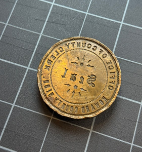 Vintage Bronze Wax Seal Stamp Howard County Nebraska Office of County Clerk Seal