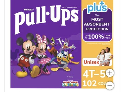 102 Count Size 4T-5T UNISEX   Huggies Pull Ups Training Pants   38-50 lb