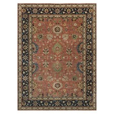 9'x12'2" Red Hand Knotted Antiqued Fine Heris Re-Creation Pure Wool Rug R91102